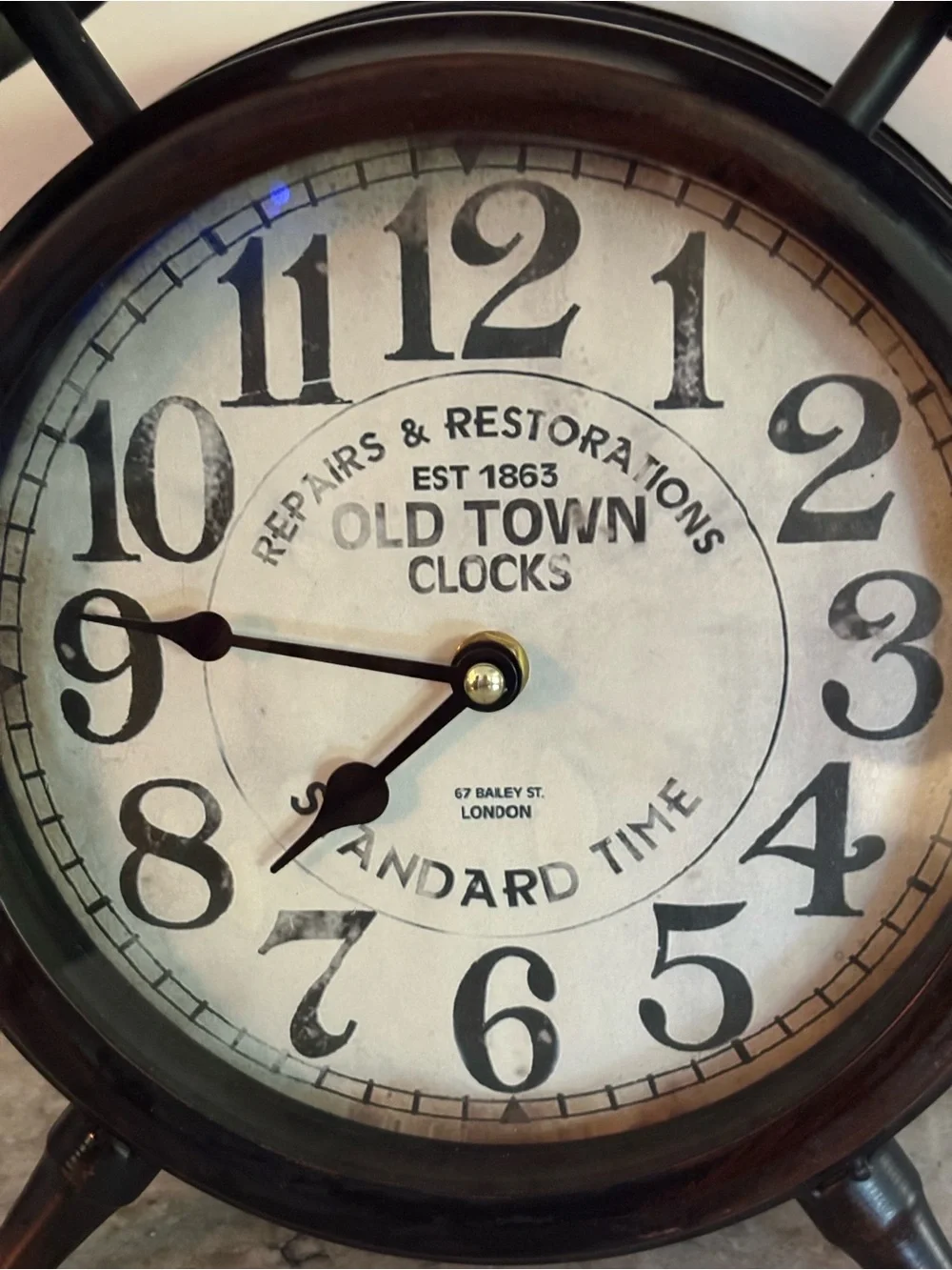 Vintage Rustic Old Town Clock Decorative Accent